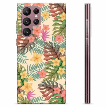 Samsung Galaxy S22 Ultra 5G TPU Hoesje - Roze Bloemen