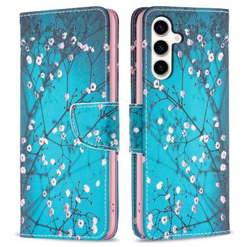 Samsung Galaxy S23 FE Wonder Series Portemonnee Hoesje - Wit Bloemen