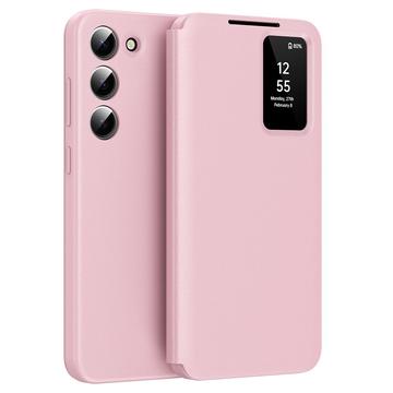 Samsung Galaxy S23 Smart Clear View Flip Hoesje met kaartsleuf
