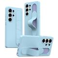 Samsung Galaxy S23 Ultra Slim Hybride Hoesje met Staande Grip - Blauw