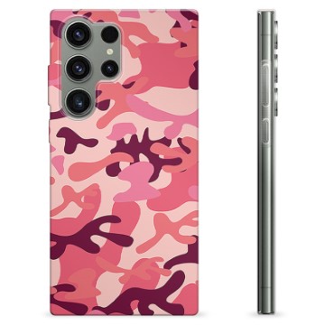 Samsung Galaxy S23 Ultra 5G TPU-hoesje - Roze Camouflage