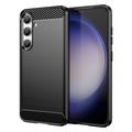 Samsung Galaxy S24 Geborsteld TPU Hoesje - Koolstofvezel