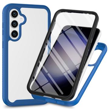Samsung Galaxy S24 FE 360 Bescherming Hoesje - Blauw / Doorzichtig