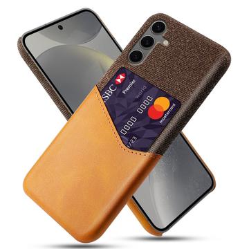 Samsung Galaxy S24 FE KSQ Hoesje met Kaartenzak - Oranje