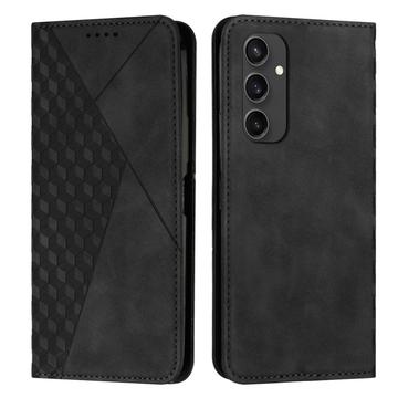 Samsung Galaxy S24 FE Ruitpatroon Portemonnee Hoesje met Magnetische Sluiting
