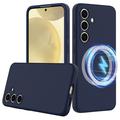 Samsung Galaxy S24 Liquid Siliconen Hoesje - MagSafe Compatibel - Donkerblauw
