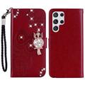 Samsung Galaxy S24 Ultra Uil Strass Portemonnee Hoesje