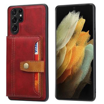 Samsung Galaxy S24 Ultra Retro Style Hoesje met Portemonnee
