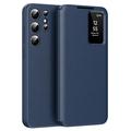 Samsung Galaxy S24 Ultra Smart Clear View Flip Hoesje met kaartsleuf - Saffier