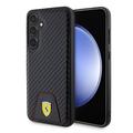 Samsung Galaxy S24+ Ferrari Carbon Gestikt Hoesje - Zwart