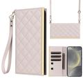 Samsung Galaxy S24+ Luxe Gewatteerd Portemonnee Hoesje - Beige