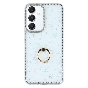 Samsung Galaxy S25/S24 CrystalGlow Hybrid Hoesje met Ringhouder - Sterren / Doorzichtig