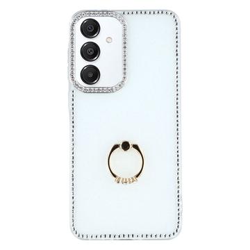 Samsung Galaxy S25/S24 CrystalGlow Hybride Hoesje met Ringhouder - Wit