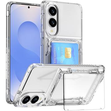 Samsung Galaxy S25 Edge Transparante Hoesje met Kaarthouder
