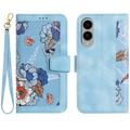 Samsung Galaxy S25 Edge Floral Portemonnee Hoesje met kaartsleuven - Baby Blauw