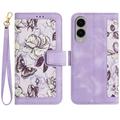 Samsung Galaxy S25 Edge Floral Portemonnee Hoesje met kaartsleuven - Lichtpaars