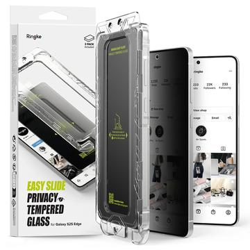 Samsung Galaxy S25 Edge Ringke Easy Slide Privacy Glazen Screenprotector - 2 stuks.