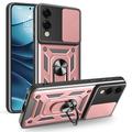 Samsung Galaxy S25 Edge Roterende ring hybride hoesje met camera schild