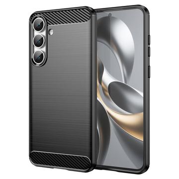Samsung Galaxy S25 FE Geborsteld TPU Hoesje - Koolstofvezel