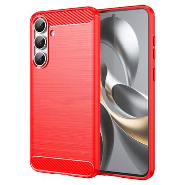 Samsung Galaxy S25 FE Geborsteld TPU Hoesje - Koolstofvezel