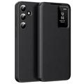 Samsung Galaxy S25 FE Smart Clear View Flip Hoesje met kaartsleuf - Zwart