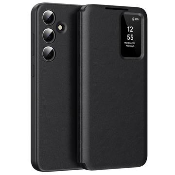 Samsung Galaxy S25 FE Smart Clear View Flip Hoesje met kaartsleuf - Zwart