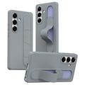 Samsung Galaxy S25 FE Slim Hybride Hoesje met Staande Grip - Donkergrijs