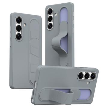 Samsung Galaxy S25 FE Slim Hybride Hoesje met Staande Grip - Donkergrijs
