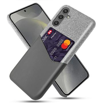 Samsung Galaxy S25 KSQ Hoesje met Kaartenzak - Grijs