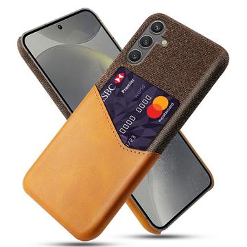 Samsung Galaxy S25 KSQ Hoesje met Kaartenzak - Oranje