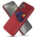 Samsung Galaxy S25 KSQ Hoesje met Kaartenzak - Rood