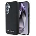 Samsung Galaxy S25 Karl Lagerfeld Saffiano Metalen Logo Case - Zwart