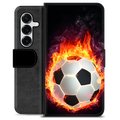 Samsung Galaxy S25+ Premium Portemonnee Hoesje - Voetbal Vlam