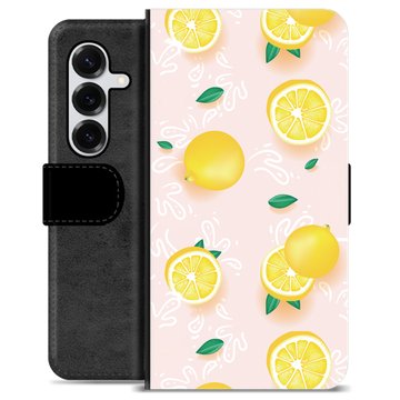 Samsung Galaxy S25+ Premium Portemonnee Hoesje - Citroen Patroon
