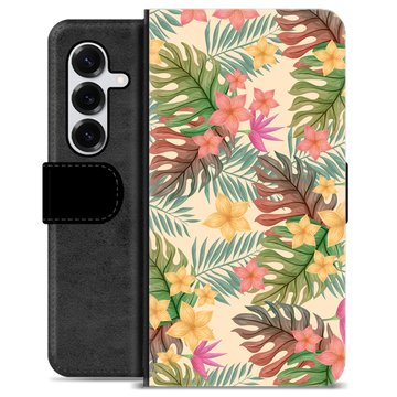 Samsung Galaxy S25+ Premium Portemonnee Hoesje - Roze Bloemen