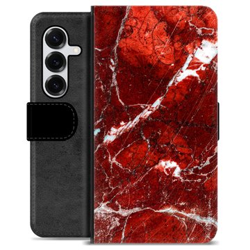Samsung Galaxy S25+ Premium Portemonnee Hoesje - Rode Marmer