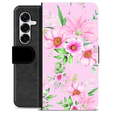 Samsung Galaxy S25+ Premium Portemonnee Hoesje - Aquarel Bloemen