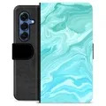 Samsung Galaxy S25 Premium Portemonnee Hoesje - Blauw Marmer