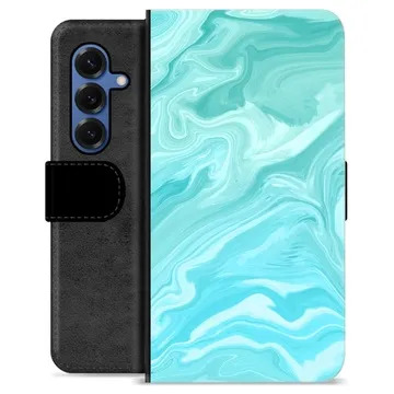Samsung Galaxy S25 Premium Portemonnee Hoesje - Blauw Marmer