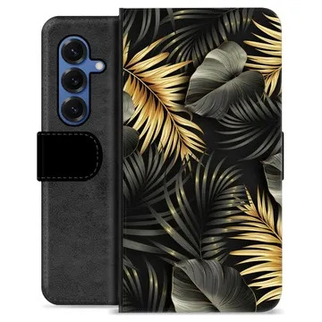 Samsung Galaxy S25 Premium Portemonnee Hoesje - Gouden Bladeren