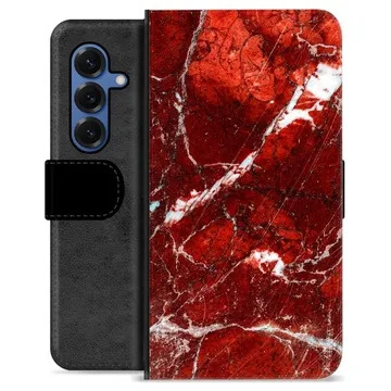 Samsung Galaxy S25 Premium Portemonnee Hoesje - Rode Marmer
