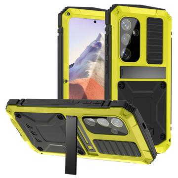 Samsung Galaxy S25 R-Just Premium hoesje met kickstand & gehard glas screenprotector - Geel