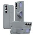 Samsung Galaxy S25/S24 Slim Hybride Hoesje met Staande Grip - Donkergrijs
