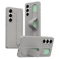 Samsung Galaxy S25/S24 Slim Hybride Hoesje met Staande Grip - Titaangrijs