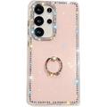 Samsung Galaxy S25 Ultra CrystalGlow Hybrid Hoesje met Ringhouder - Roze