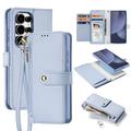 Samsung Galaxy S25 Ultra Dux Ducis Lawa Leren Portemonnee Hoesje met magneet - Baby Blauw