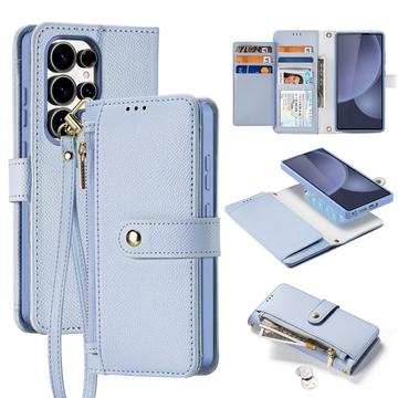 Samsung Galaxy S25 Ultra Dux Ducis Lawa Leren Portemonnee Hoesje met magneet - Baby Blauw