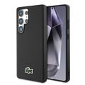 Samsung Galaxy S25 Ultra Lacoste Iconic Petit Pique Woven Logo Hoesje - MagSafe Compatibel - Zwart