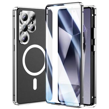 Samsung Galaxy S25 Ultra Magnetische Hoesje met Gehard Glas Screenprotector - MagSafe Compatibel - Zilver