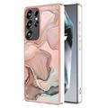 Samsung Galaxy S25 Ultra Marble Pattern Gegalvaniseerd IMD TPU Hoesje - Roze